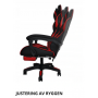 Gamingstol med Benstöd, Nackkudde och Ryggkudde - Svart/Röd