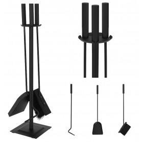 Eldställ 4 Delar – Verktygsset Till Öppen Spis 60×15 cm I Metall