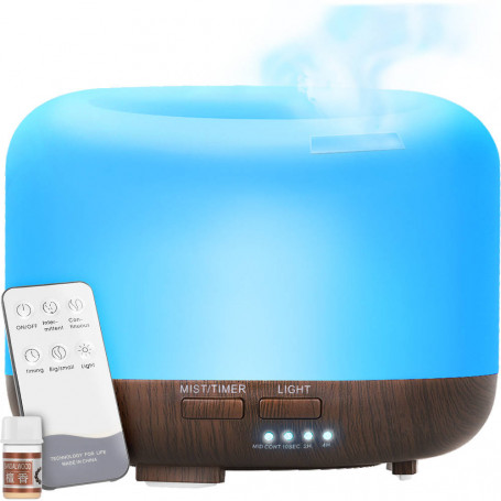 Luftfuktare Aromaterapi Doftspridare Lampa Jonisator + Fjärrkontroll