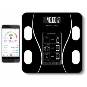 Smart Personvåg med Bluetooth 180 kg svart