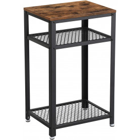 Högt Sidobord 40 x 30 x 75 cm med 2 Näthyllor Industriell design