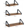 Vägghyllor Set 3 st Industriell Vintage Brun