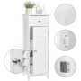 Tunn Förvaringsskåp Med Låda Vit 32x32x87 cm Badrumsförvaring