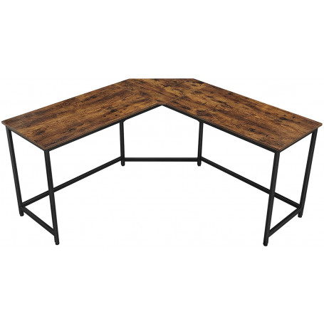 Hörnskrivbord 149 x 149 x 75 cm L-Formad Vintage brun-svart