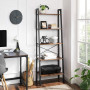 Steghylla Industriell Design 56 x 172 x 34 cm Bokhylla Med 5 Hyllplan