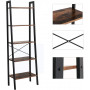 Steghylla Industriell Design 56 x 172 x 34 cm Bokhylla Med 5 Hyllplan