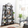Steghylla Industriell Design 56 x 172 x 34 cm Bokhylla Med 5 Hyllplan