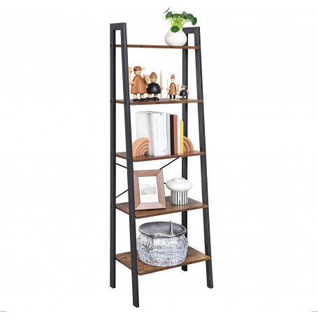 Steghylla Industriell Design 56 x 172 x 34 cm Bokhylla Med 5 Hyllplan