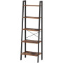 Steghylla Industriell Design 56 x 172 x 34 cm Bokhylla Med 5 Hyllplan