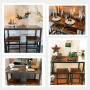Barbord Med 2 Pall Stolar - Barmöbel Set Vintage brun-svart