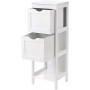 Torn Förvaringsskåp 30 x 30 x 89 cm Med Två Flexibla Lådor, Fack - Vit