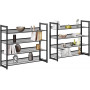 Skohylla - Skoställ metall 8 nivåer, set med 2 stapelbara x4-nivåer...