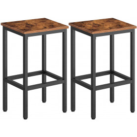 Barstol Set 2 st 40 x 30 x 65 cm Barpallar Vintage brun-svart