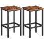 Barstol Set 2 st 40 x 30 x 65 cm  Barpallar Vintage brun-svart