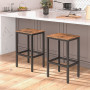 Barstol Set 2 st 40 x 30 x 65 cm  Barpallar Vintage brun-svart