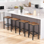 Barstol Set 2 st 40 x 30 x 65 cm  Barpallar Vintage brun-svart