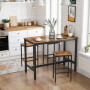 Barstol Set 2 st 40 x 30 x 65 cm  Barpallar Vintage brun-svart