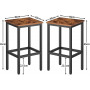Barstol Set 2 st 40 x 30 x 65 cm  Barpallar Vintage brun-svart