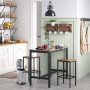Barstol Set 2 st 40 x 30 x 65 cm  Barpallar Vintage brun-svart