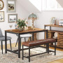 Matbord Industriell stil 120 x 75 x 75 cm - Vintage brun-svart