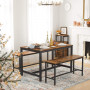 Matbord Industriell stil 120 x 75 x 75 cm - Vintage brun-svart