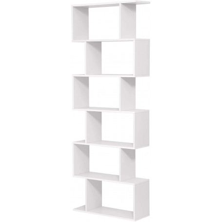 Bokhylla 6-våningar - Rumsavdelare - Vit 70 x 24 x 190,5 cm