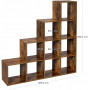 Steg Bokhylla med 10 Fack Rumsavdelare Vintage brun