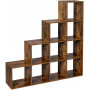 Steg Bokhylla med 10 Fack Rumsavdelare Vintage brun