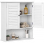 Badrum Väggskåp med 2 Dörrar och Fack - Vit