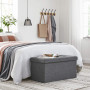 Sittbänk med Förvaring 76 x 38 x 38 cm - Mörkgrå