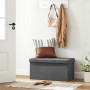 Sittbänk med Förvaring 76 x 38 x 38 cm - Mörkgrå