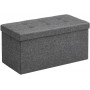 Sittbänk med Förvaring 76 x 38 x 38 cm - Mörkgrå