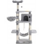 Klösträd med klöspelare sisal - Ljusgrå - 164 cm