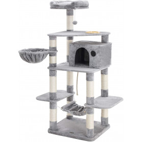 Klösträd med klöspelare sisal - Ljusgrå - 164 cm