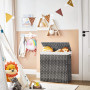 Tvättkorg 2 fack 110L med avtagbart tvättbart tygpåse 57 x 33 x 60 cm Grå