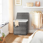 Tvättkorg 2 fack 110L med avtagbart tvättbart tygpåse 57 x 33 x 60 cm Grå