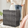 Tvättkorg 2 fack 110L med avtagbart tvättbart tygpåse 57 x 33 x 60 cm Grå