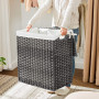 Tvättkorg 2 fack 110L med avtagbart tvättbart tygpåse 57 x 33 x 60 cm Grå