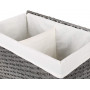Tvättkorg 2 fack 110L med avtagbart tvättbart tygpåse 57 x 33 x 60 cm Grå
