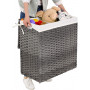 Tvättkorg 2 fack 110L med avtagbart tvättbart tygpåse 57 x 33 x 60 ...