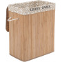 XXL Bambu Tvättkorg 2 fack / förvaring 100 L 52 x 32 x 63 cm