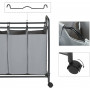 Tvättkorg - Tvättvagn med 4 avtagbara tygpåsar 4 x 35L, Grå