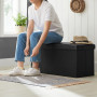 Sittpall Förvaringslåda - Sittpuff - Svart Skinn 76 x 38 x 38 cm