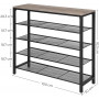 Skohylla - Skoförvaring med 4 hyllor Industriell Design 100 x 30 x 92,5 cm