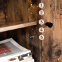 Sänk - Avlastningsbord Med Glasskiva 100x35x80 cm Industriell Stil, Vintage brun-svart