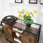 Sänk - Avlastningsbord Med Glasskiva 100x35x80 cm Industriell Stil, Vintage brun-svart