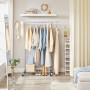 Klädställning med Hjul, Metall Utdragbar Klädstång 90 kg