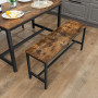2-Pack Köks Sittbänkar 108 x 32,5 x 50 cm Vintage brun-svart