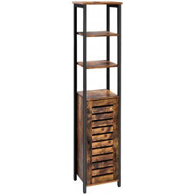Förvaringsskåp Tunn med 3 hyllor 37 x 30 x 167 cm, Vintage brun-svart