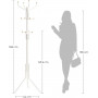 Klädhängare 182 cm Tamburmajor i Metall - Vit/ek